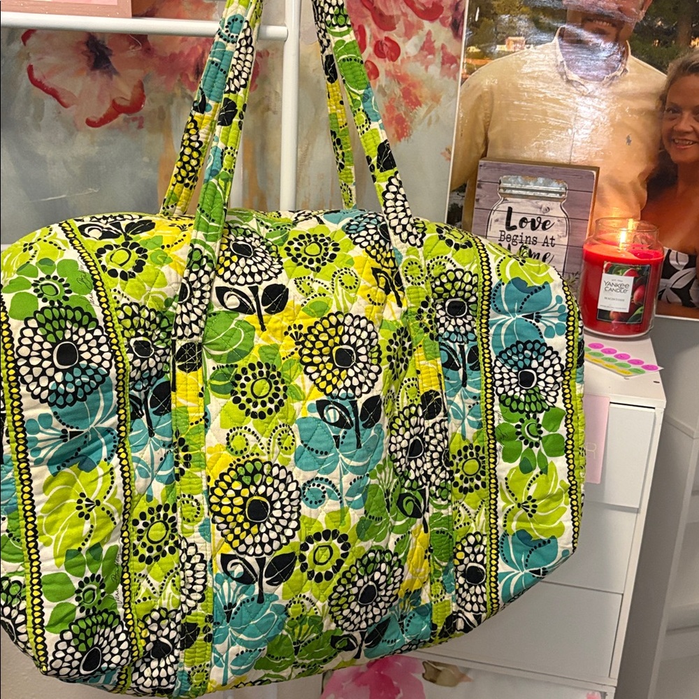 Vera Bradley Green and Blue Floral Travel Bag